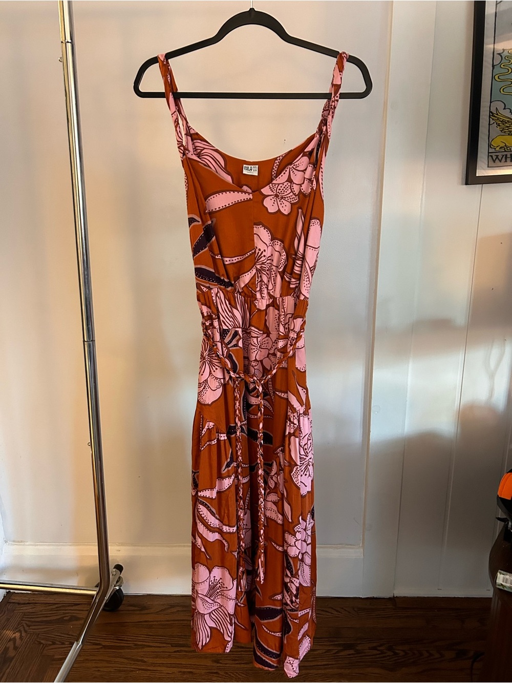 Bila Rust Orange and Pink Floral Maxi Dress